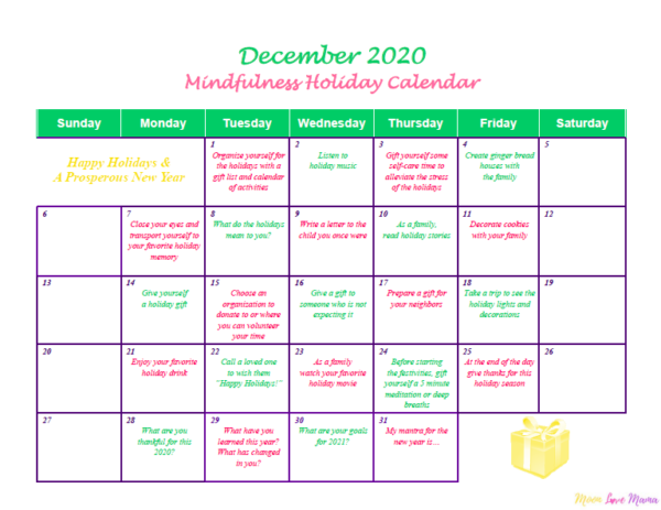 Mindfulness Holiday Calendar – December 2020