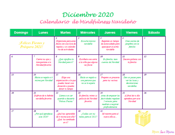 Calendario de Mindfulness Navideño – Diciembre 2020