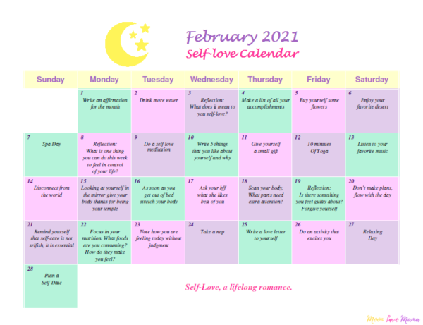 Self-Love Calendar – February 2021